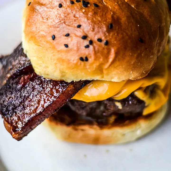 A classic cheeseburger, on the menu since day one